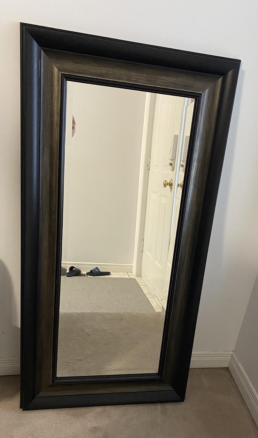 Full Length Floor Mirror with Black Frame