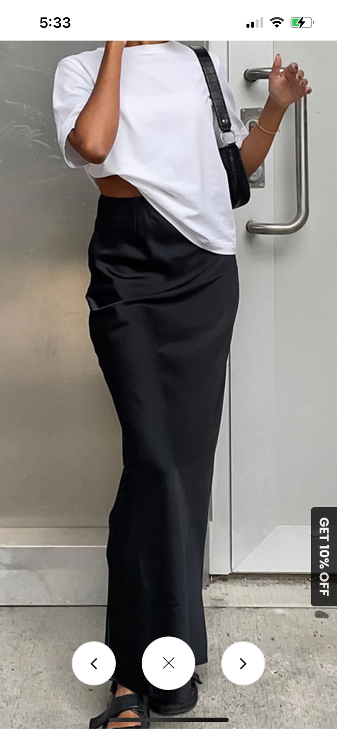 Commense Utility Satin Maxi Skirt - Black - Size M - photo 2