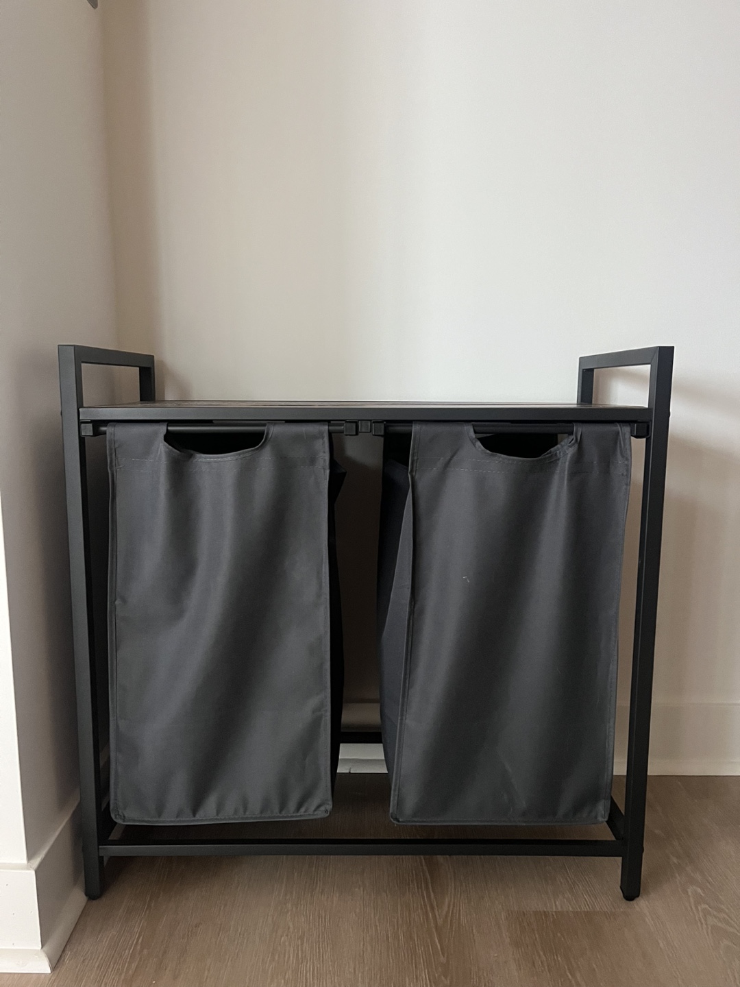Double Laundry Hamper with Shelf - photo 3
