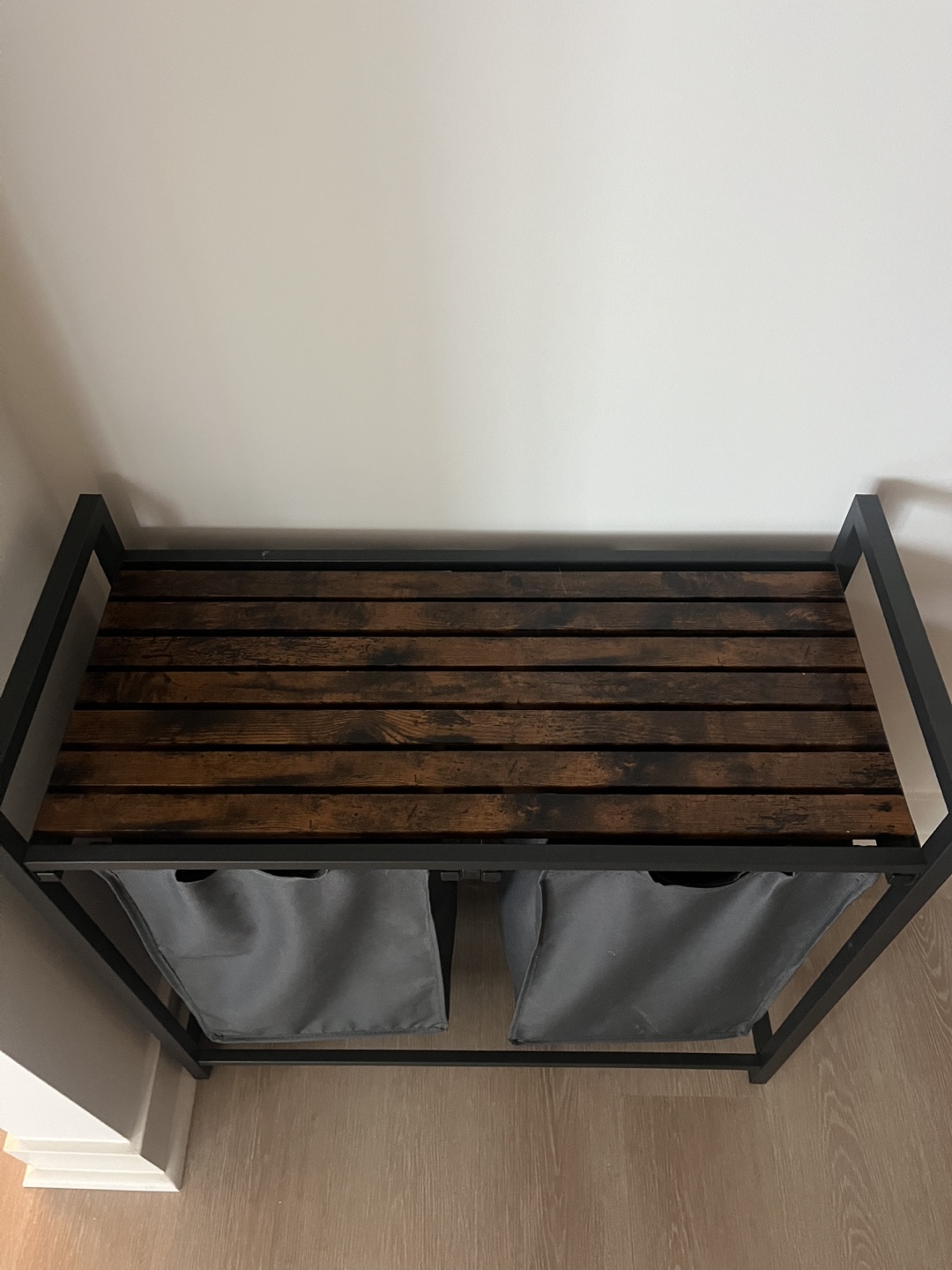Double Laundry Hamper with Shelf