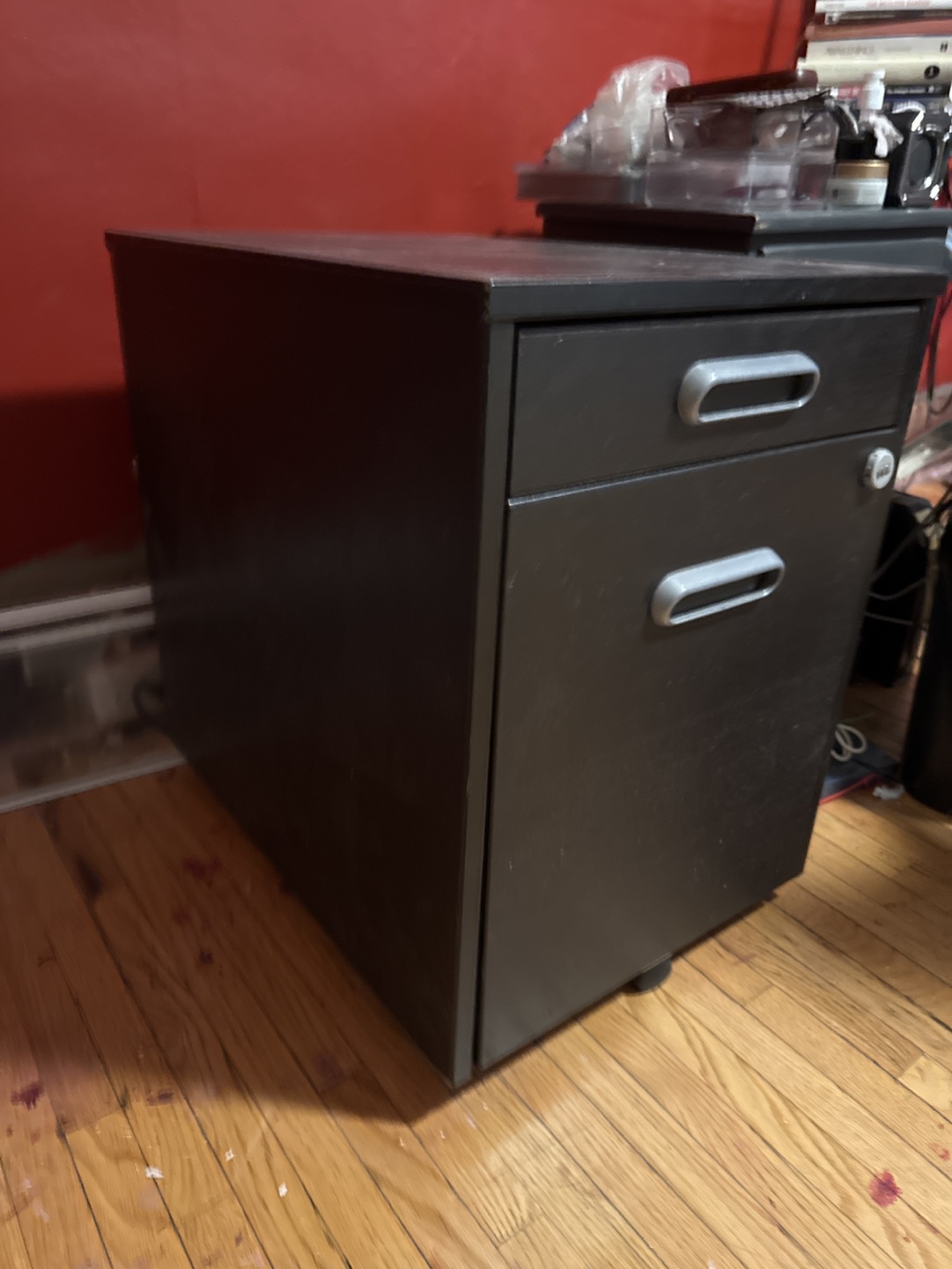 Black Mobile File Cabinet with Three Drawers - photo 2