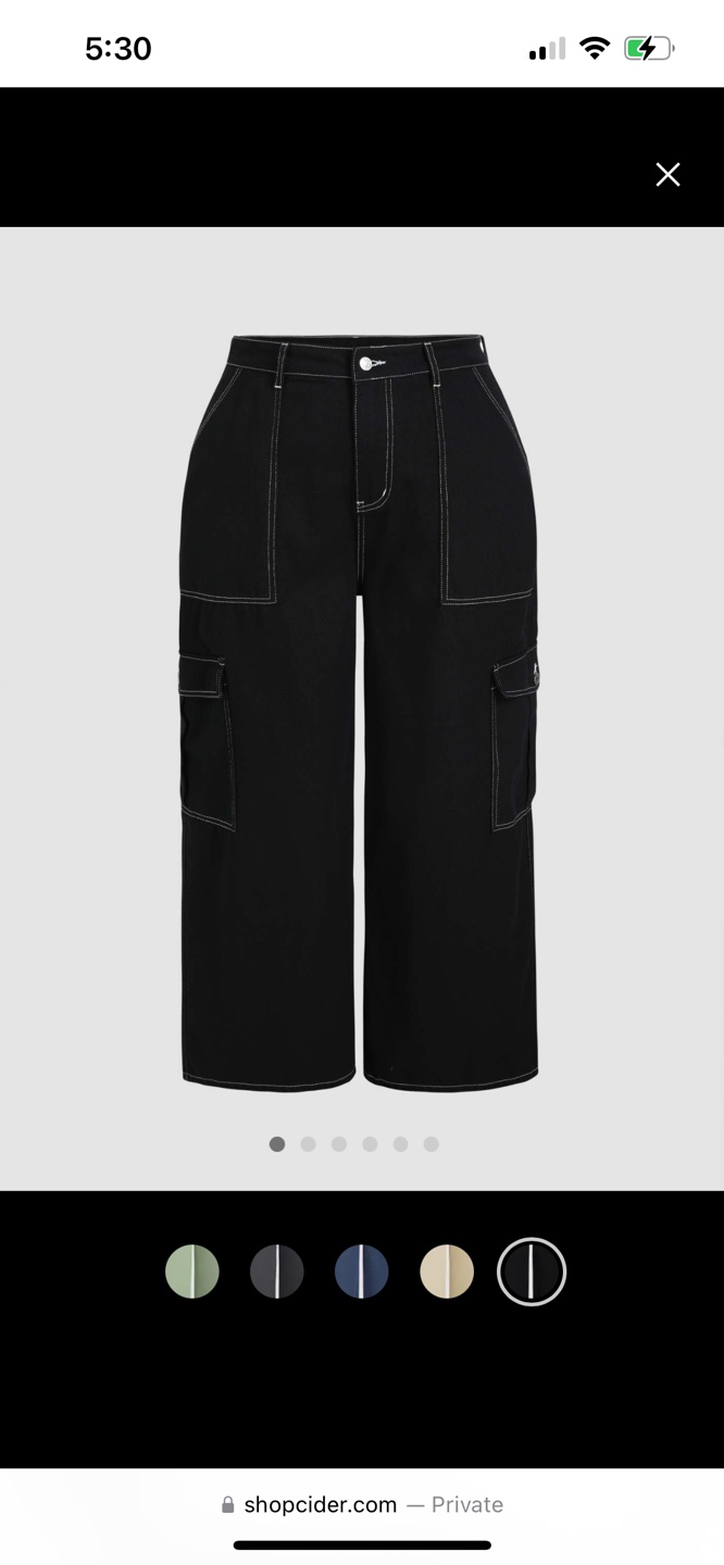 Cider Black Cargo Pants 3XL