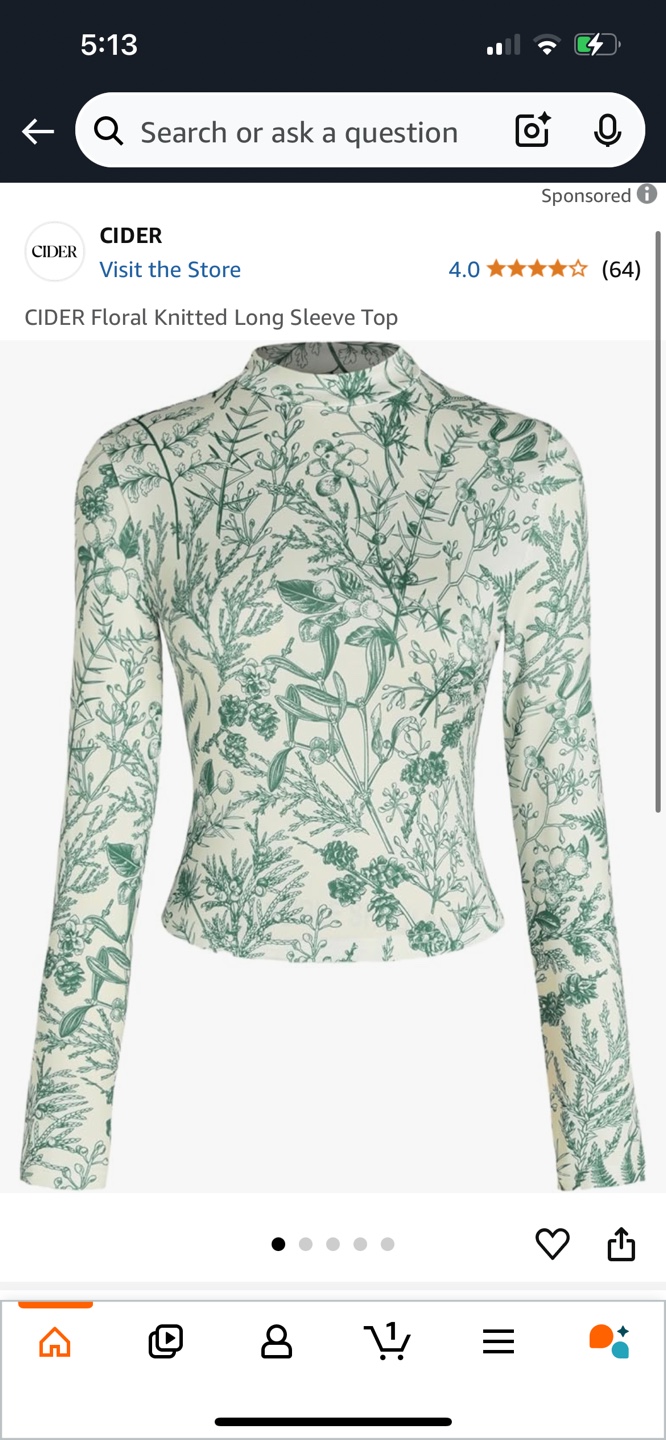 Cider Floral Knitted Long Sleeve Top - photo 2