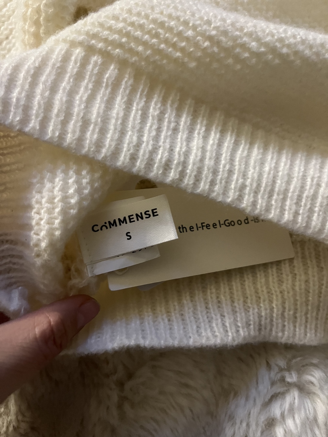 COMMENSE V-Neck Pullover Sweater Off-White - photo 3