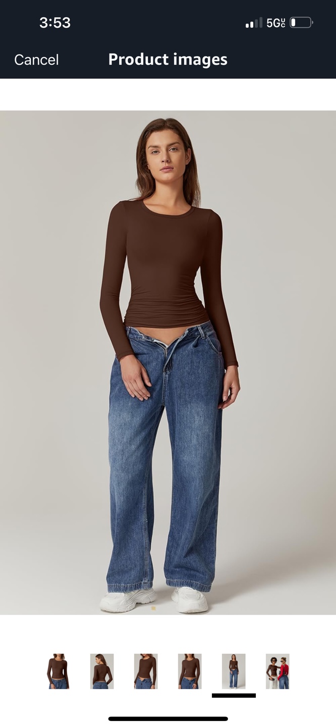 Brown Long Sleeve Fitted Shirt - Size Large