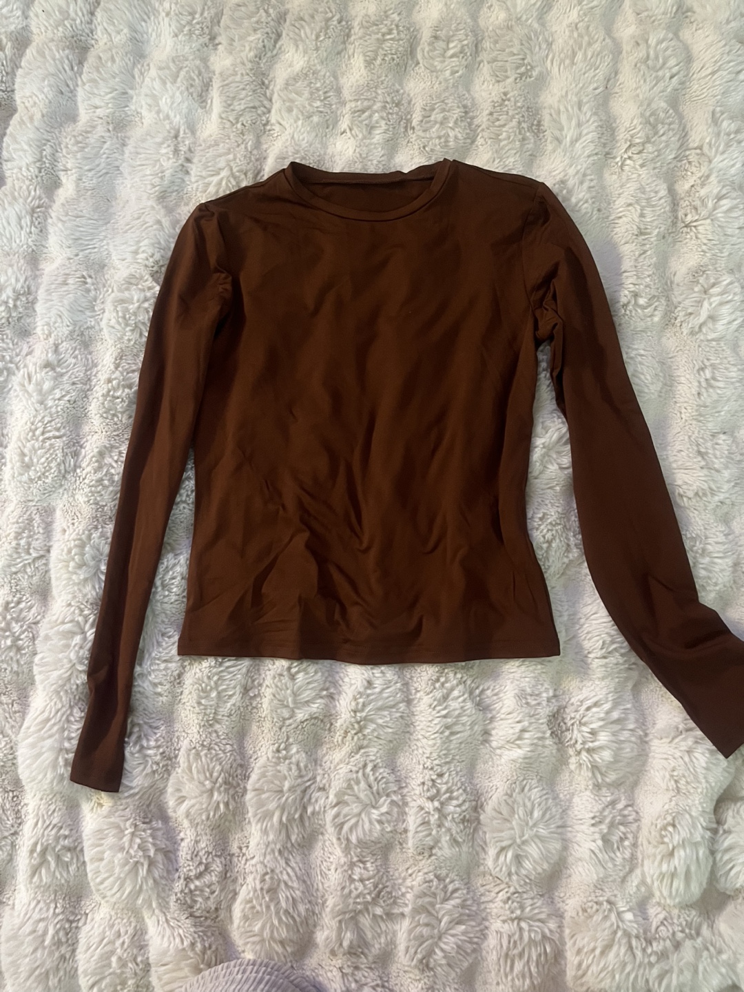 Brown Long Sleeve Fitted Shirt - Size Large - photo 3