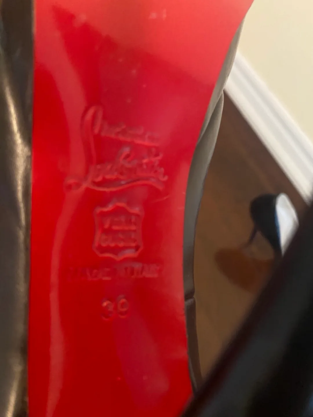 Black Leather Peep-Toe Platform Heels Christian Louboutin image indicator(6)