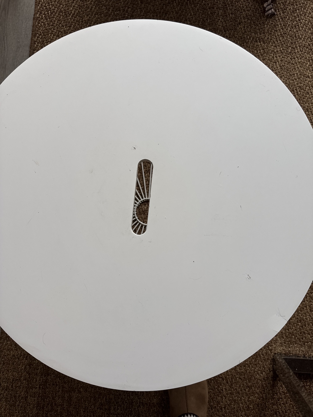 IKEA White Round Metal Side Table with Storage - photo 2
