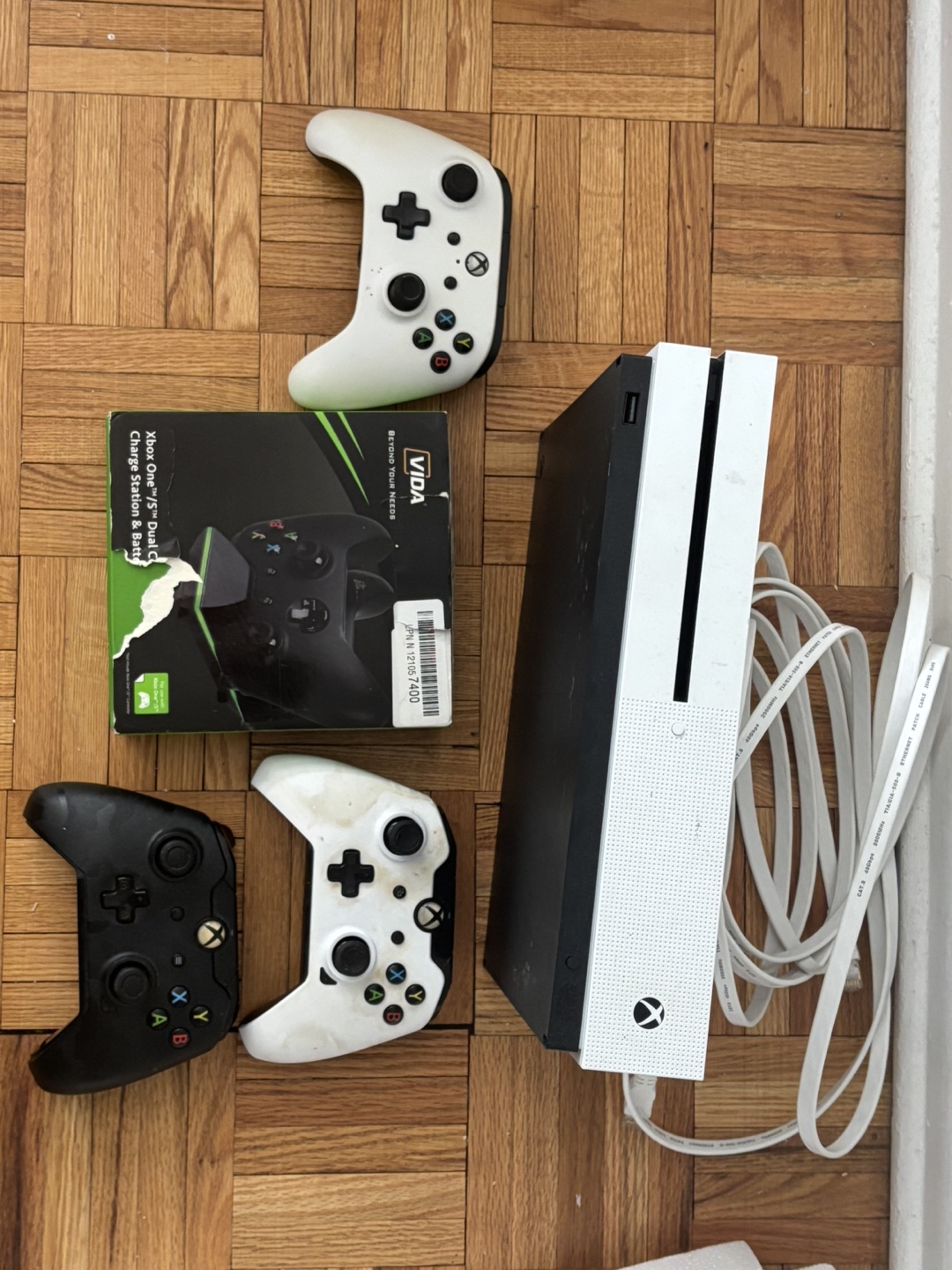 Xbox One S Console with Controllers and Charging Station