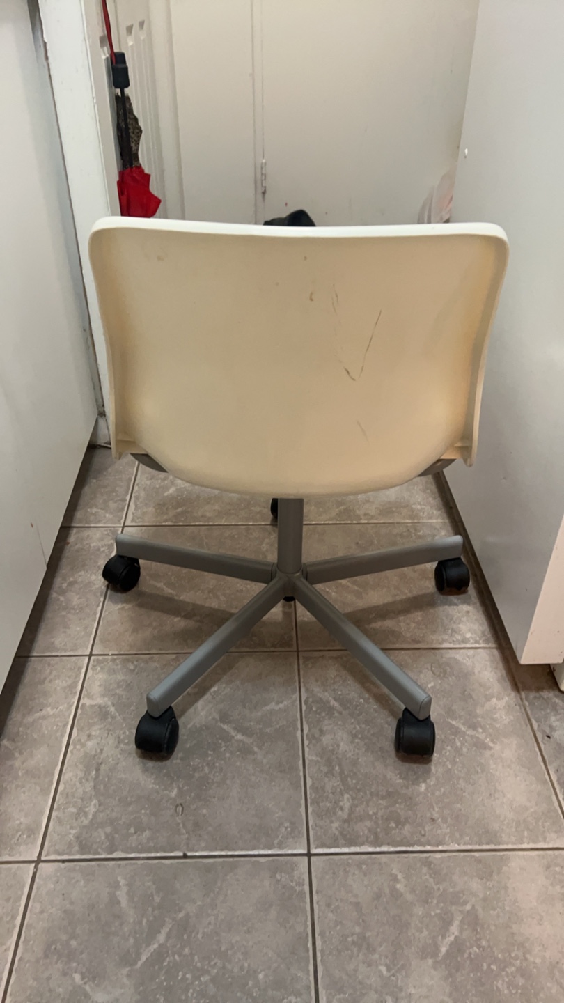 White Swivel Chair with Silver Base - photo 2