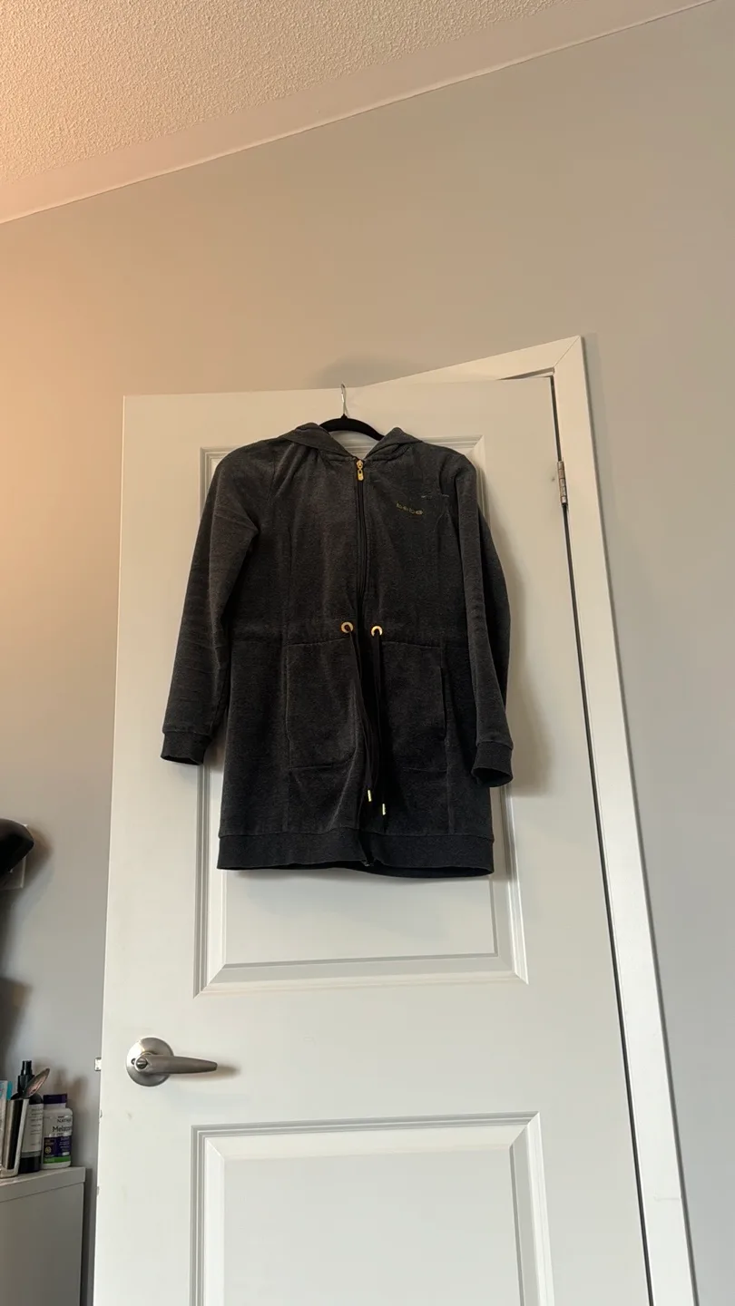 Bebe velour zip-up hoodie image indicator(3)