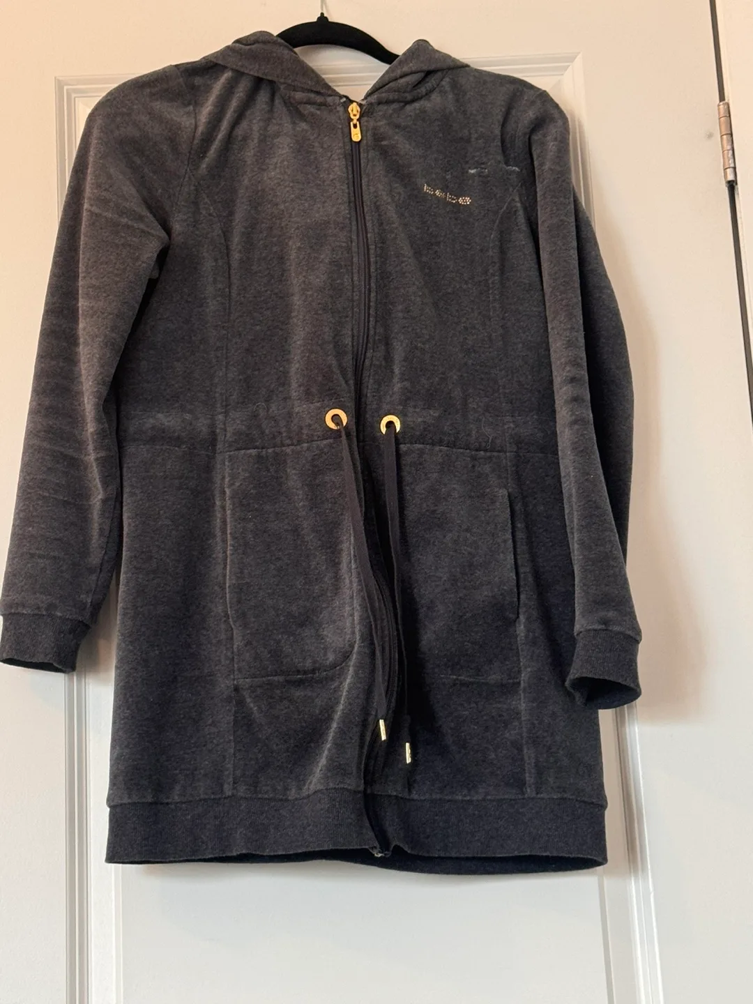 Bebe velour zip-up hoodie image indicator(2)