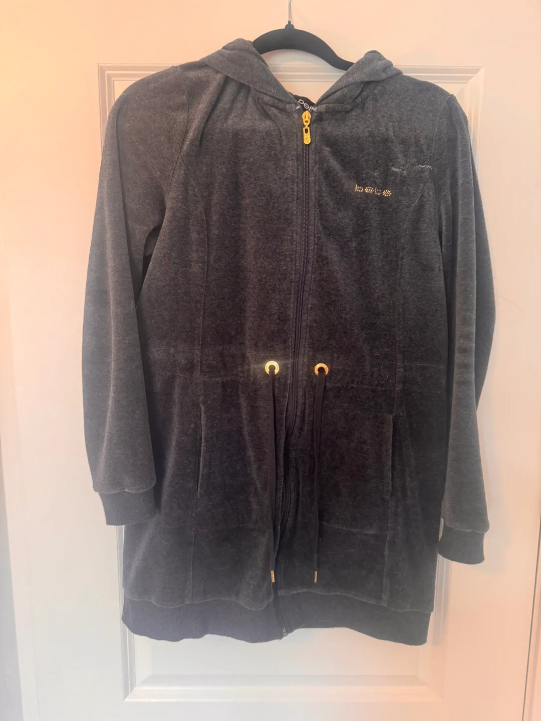 Bebe velour zip-up hoodie image indicator(10)