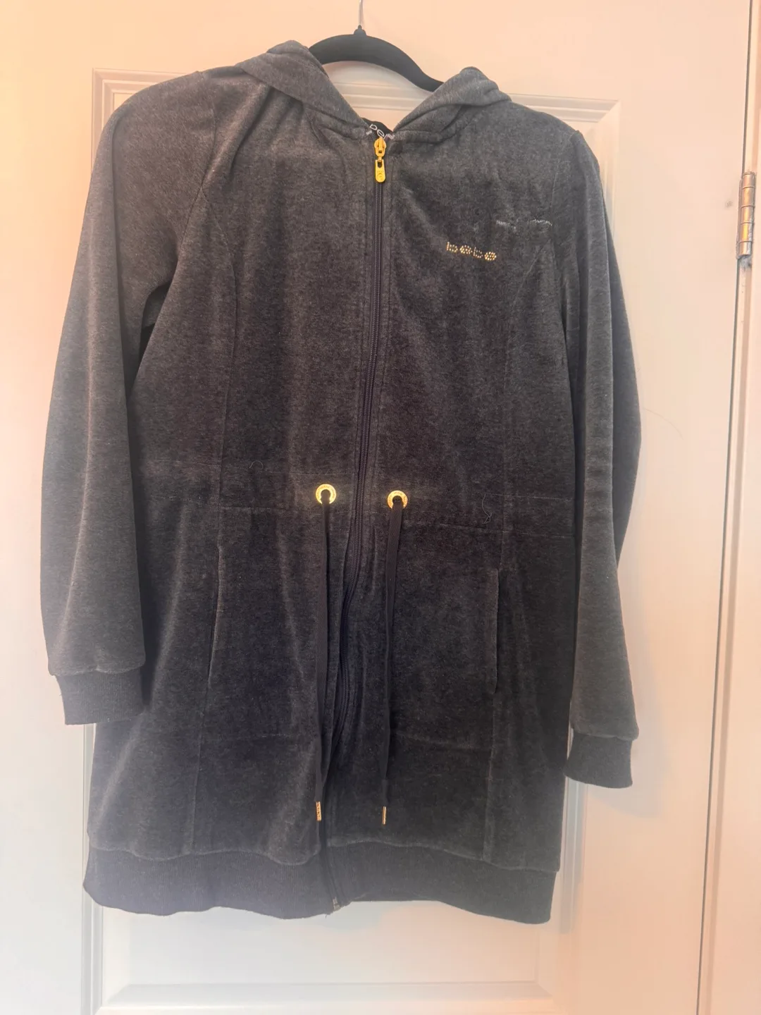 Bebe velour zip-up hoodie image indicator(7)