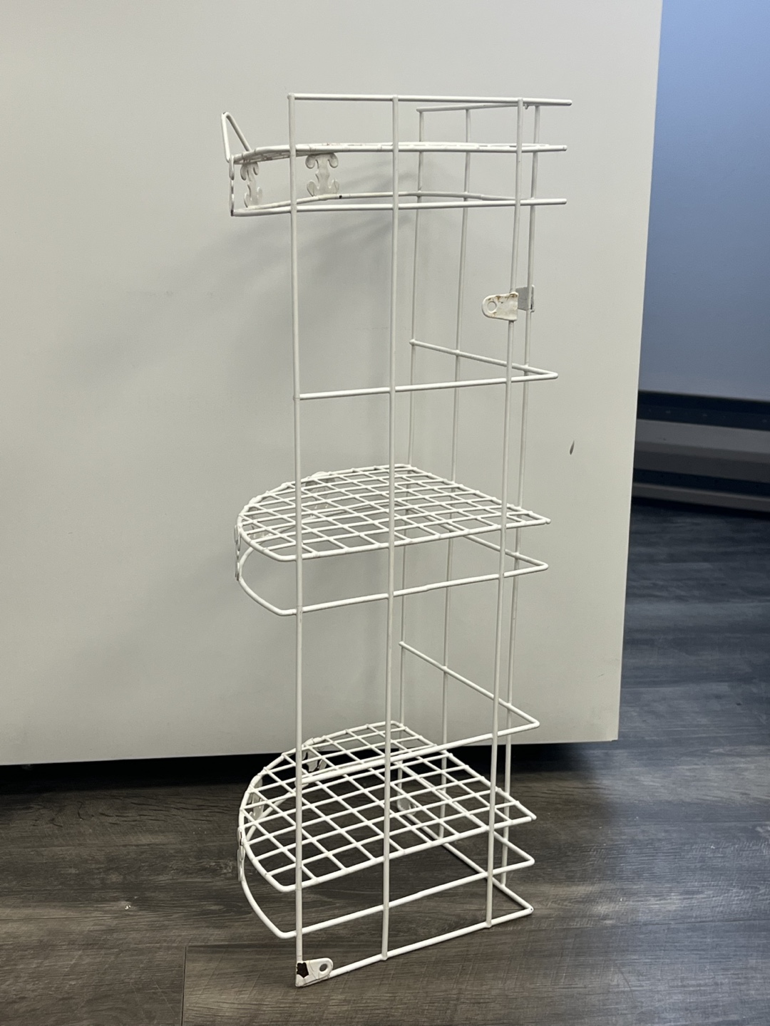 White Metal Corner Shelf Unit - photo 4