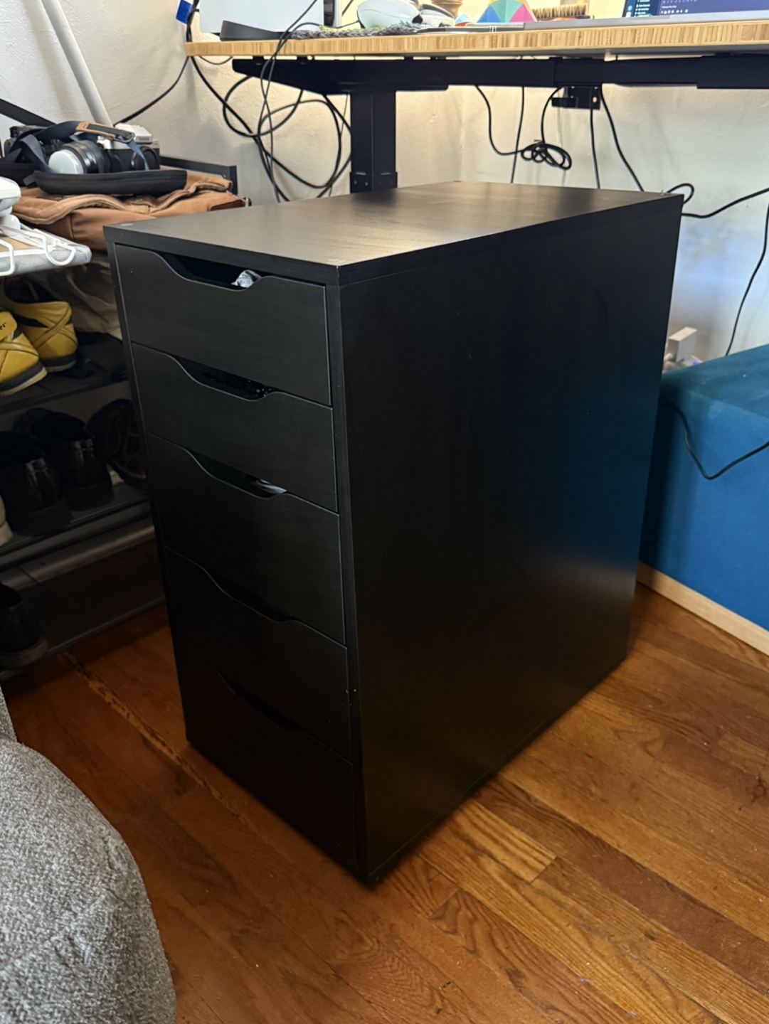 Black 5-Drawer IKEA ALEX Cabinet