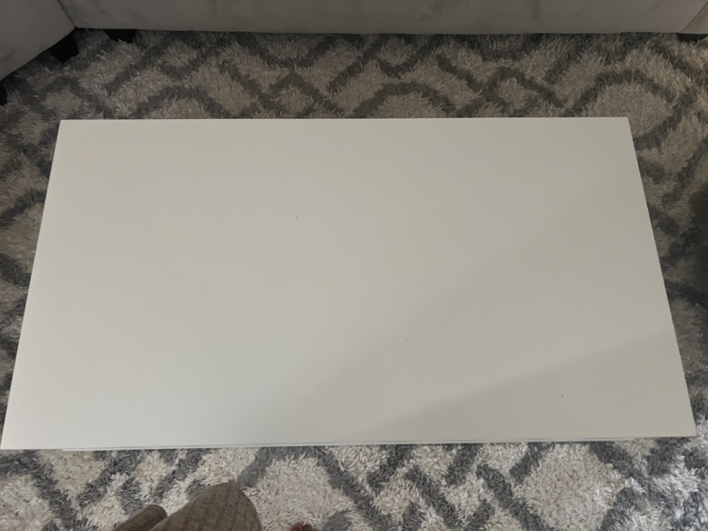 Modern White Coffee Table with Lower Shelf - photo 2