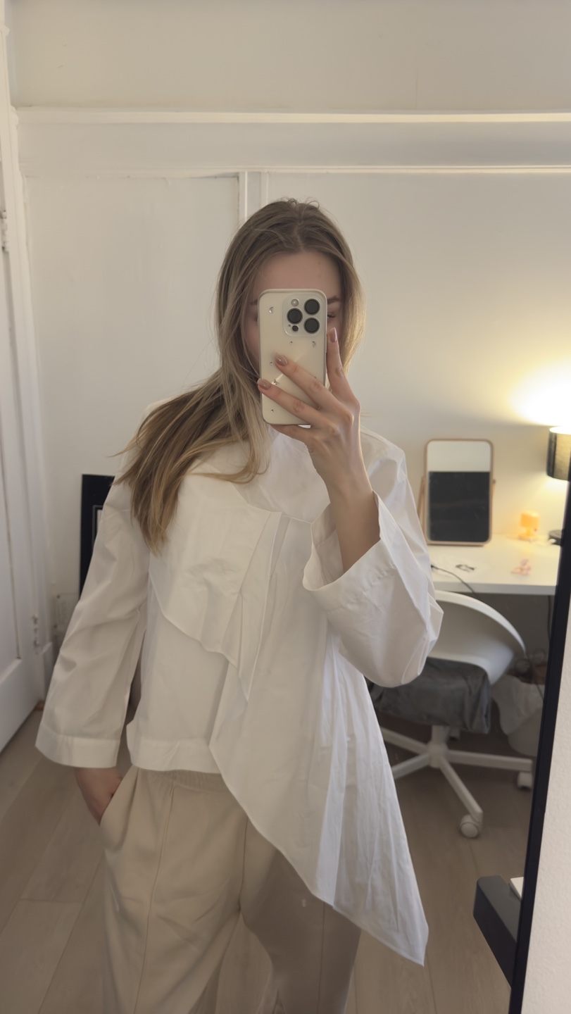 Zara White Asymmetrical Blouse Size Small - photo 2