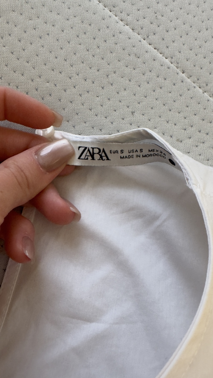Zara White Asymmetrical Blouse Size Small - photo 5