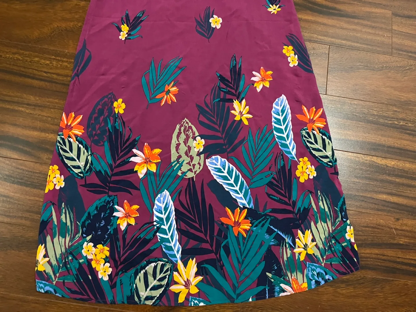Old Navy womens small petite fuchsia tropical print maxi dress image indicator(2)