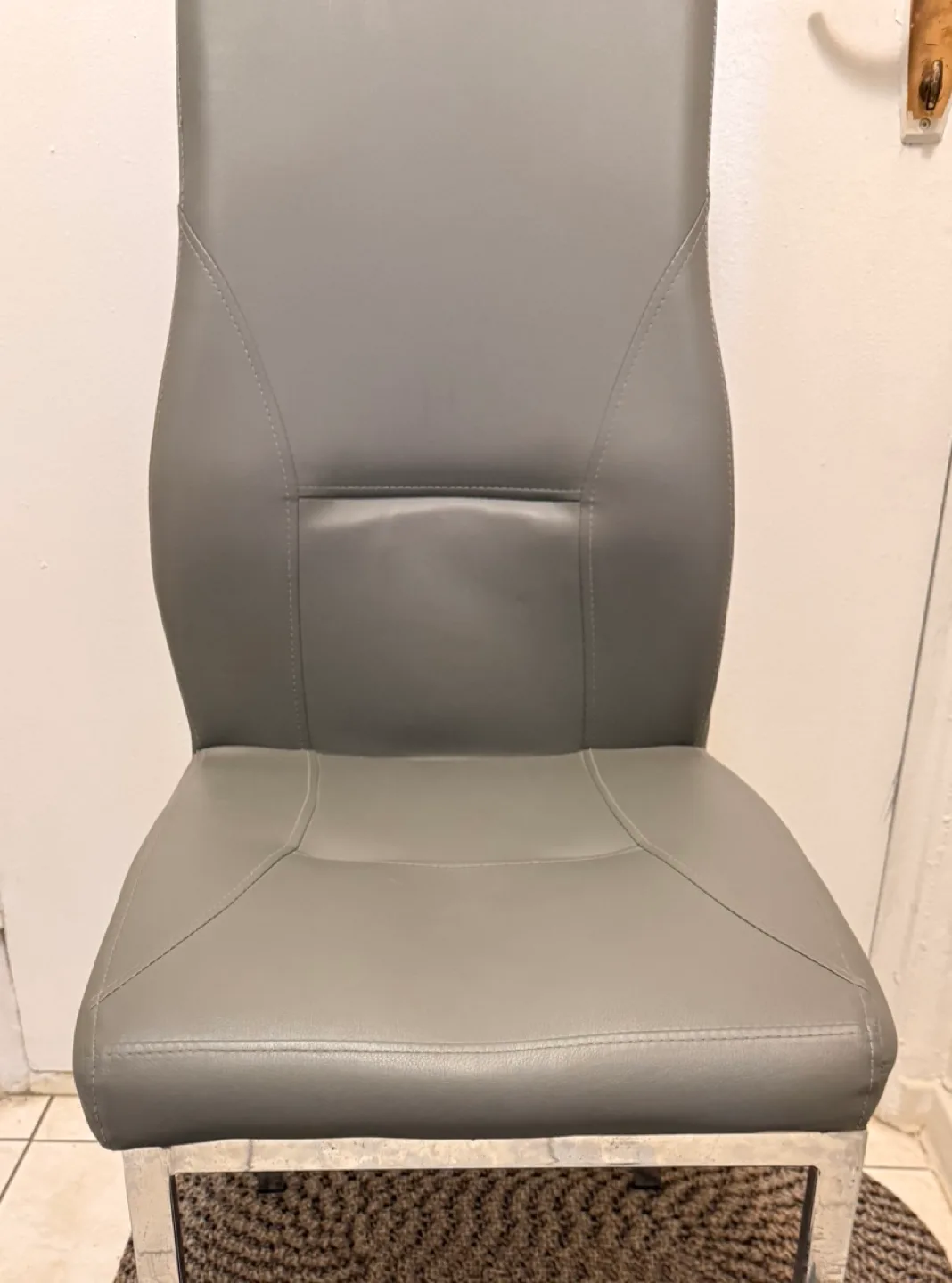 Modern Grey Dining Chair with Chrome Legs (Need gone asap) image indicator(2)