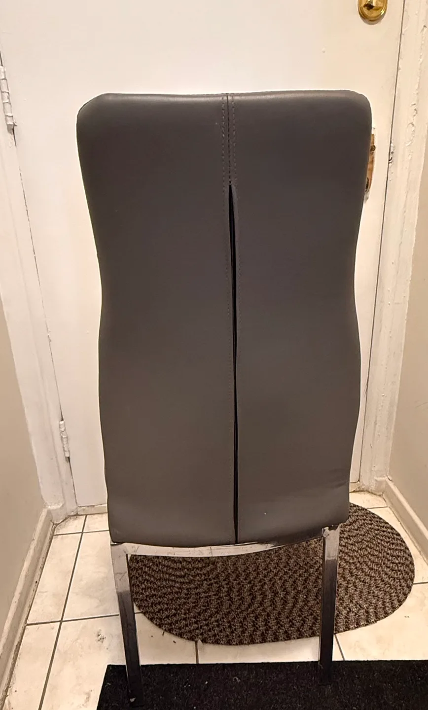 Modern Grey Dining Chair with Chrome Legs (Need gone asap) image indicator(4)