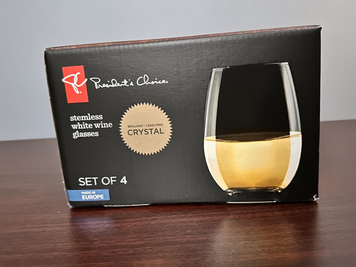 President's Choice Stemless White Wine Glasses - Set of 4