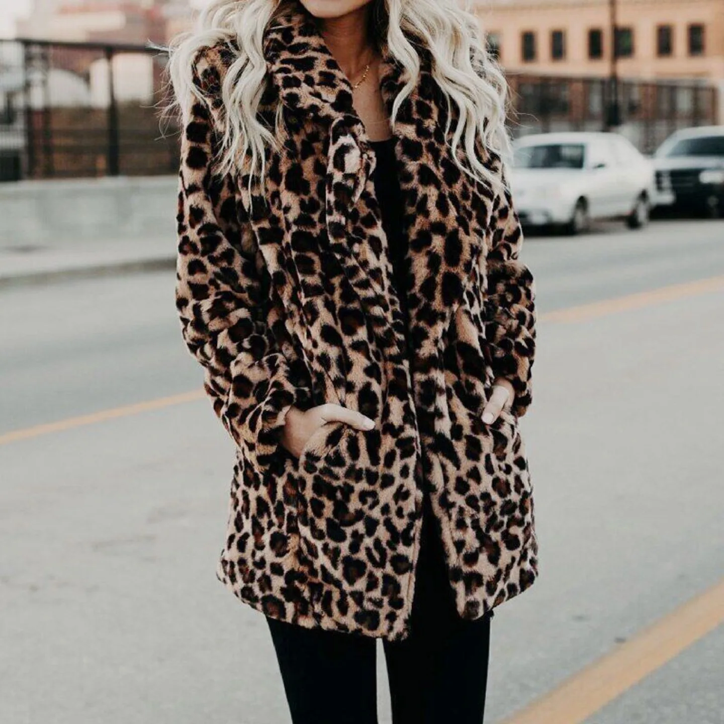 Leopard Print Faux Fur Coat image indicator(3)
