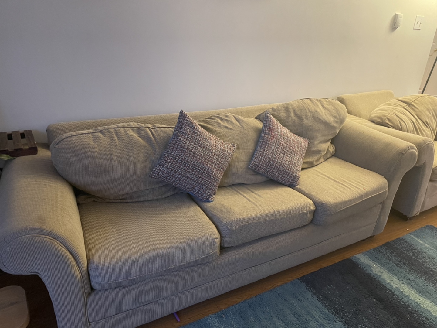 Beige Sofa and Loveseat Set
