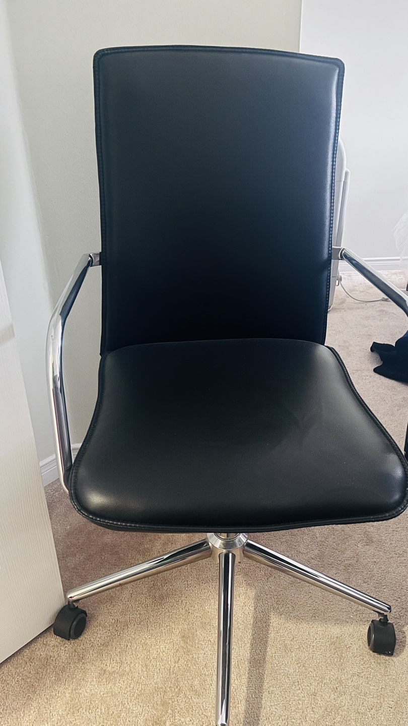 Black Office Chair with Chrome Legs - photo 2