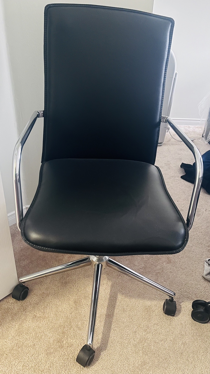 Black Office Chair with Chrome Legs