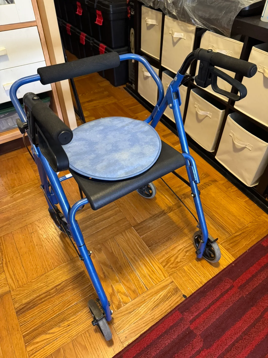 Blue Rolling Walker with Seat thumbnail
