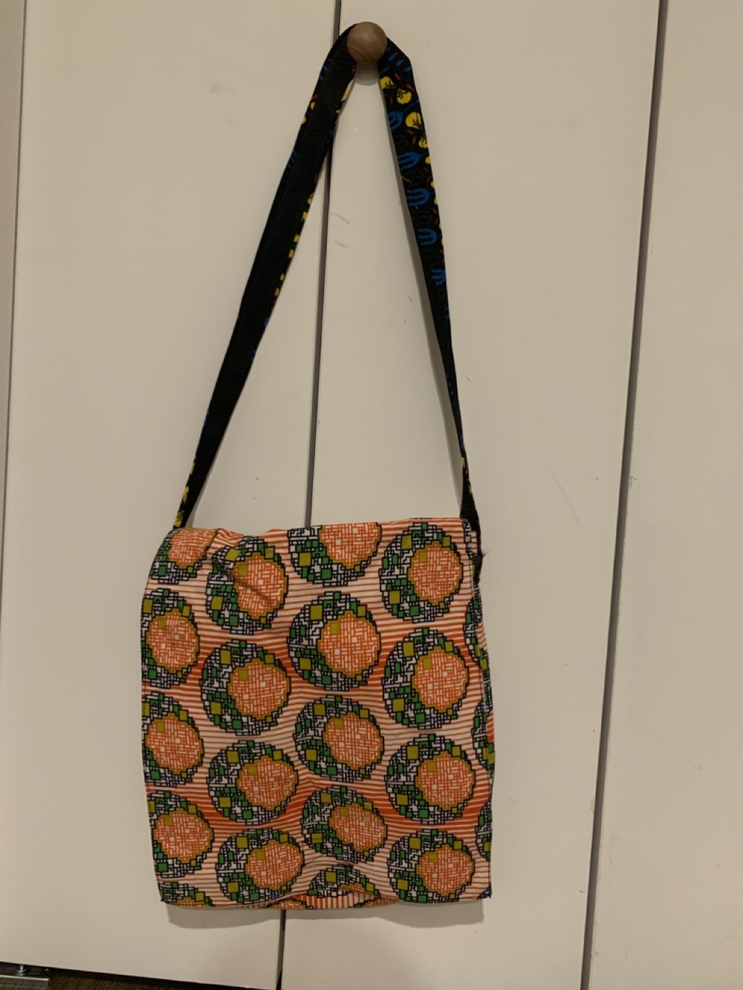 Real Africa Handmade Orange and Green Crossbody Bag