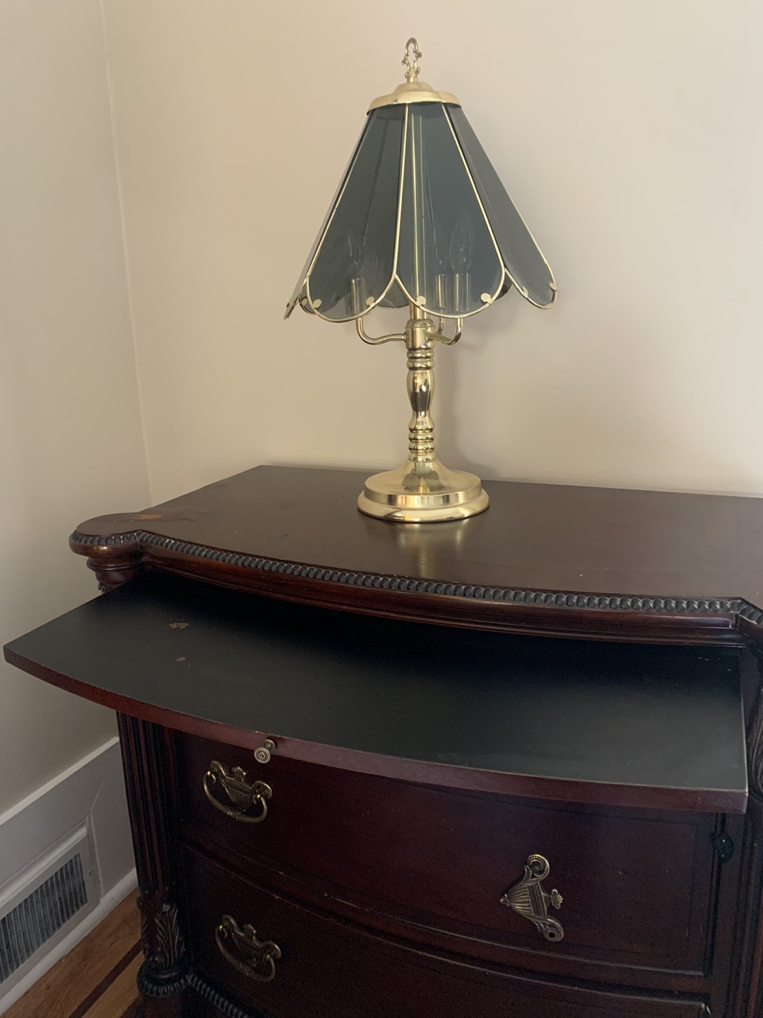 Dark Wood Three-Drawer Nightstand - photo 4
