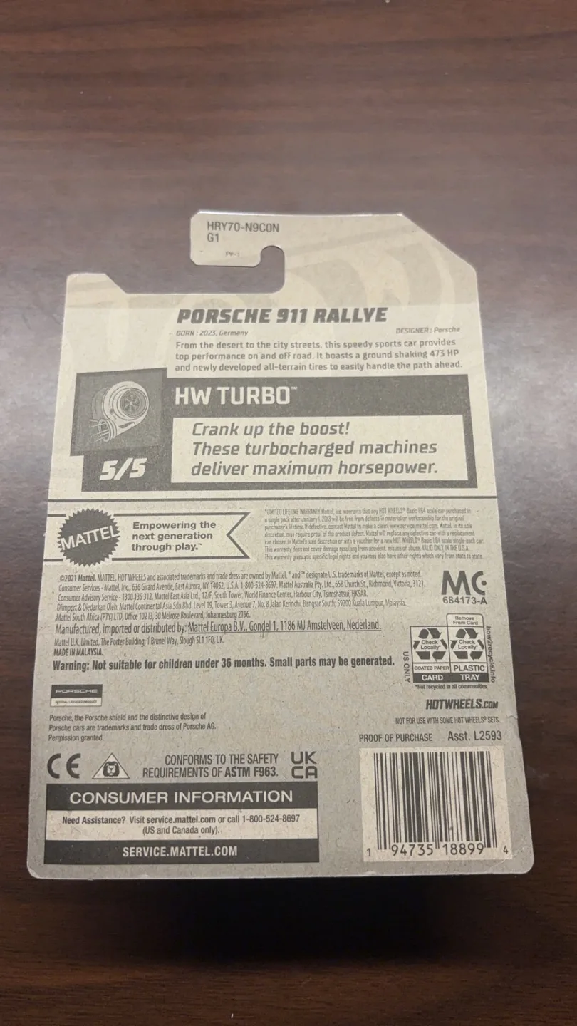Hot Wheels Porsche 911 Rallye (U.S. Card) image indicator(2)