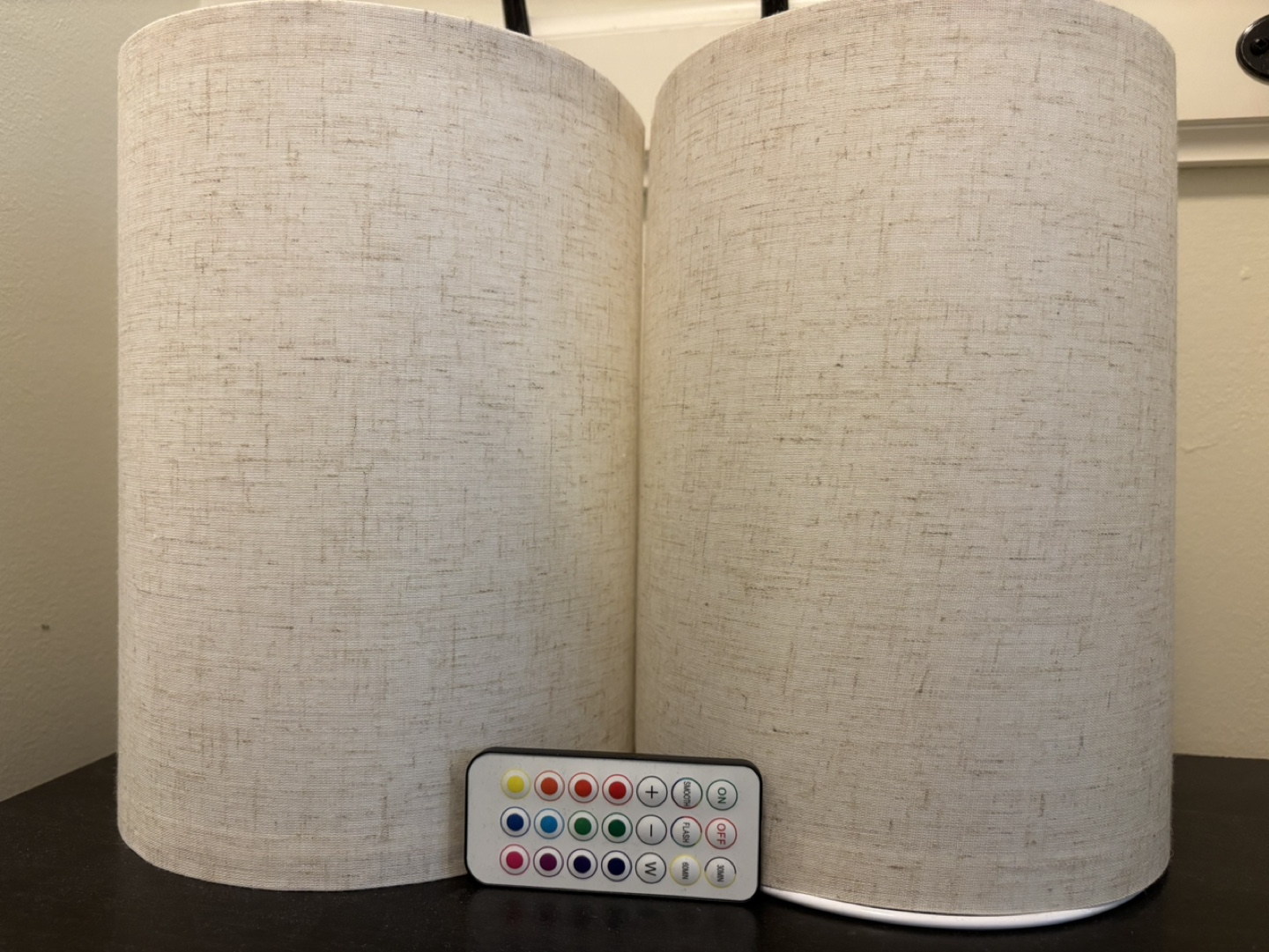 Pair of Colour-Changing LED Lamp Shades with Remote