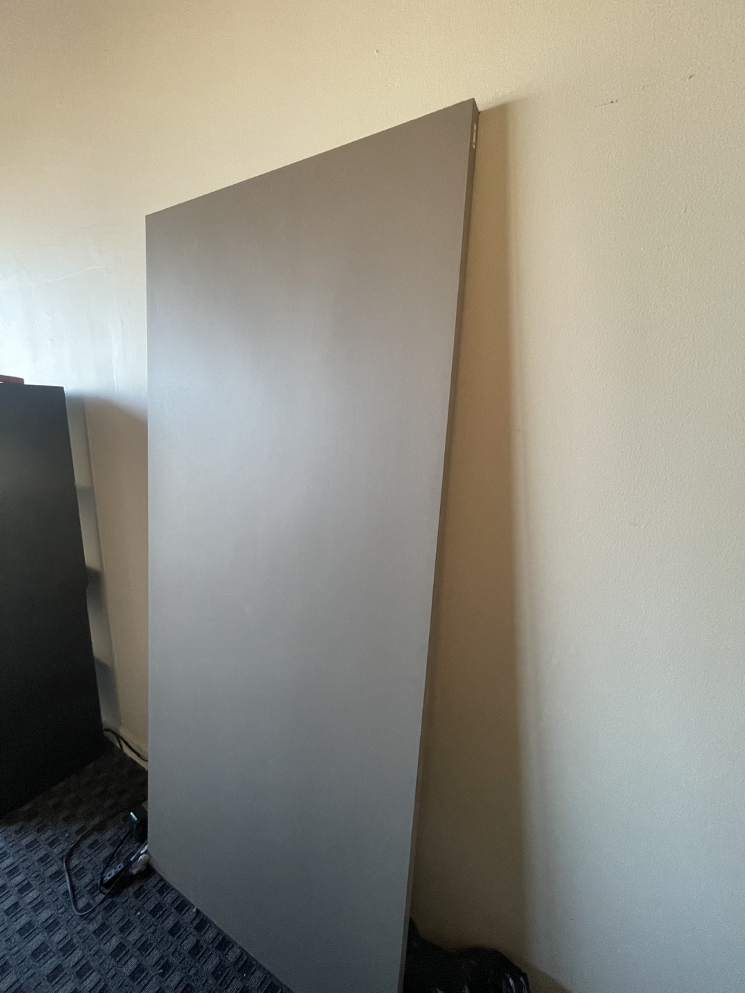 Large Gray/Beige Door Panel - Office Divider or Wall Decor