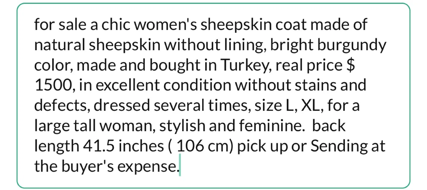 Gorgeous Burgundy Sheepskin Coat - Size L/XL image indicator(5)