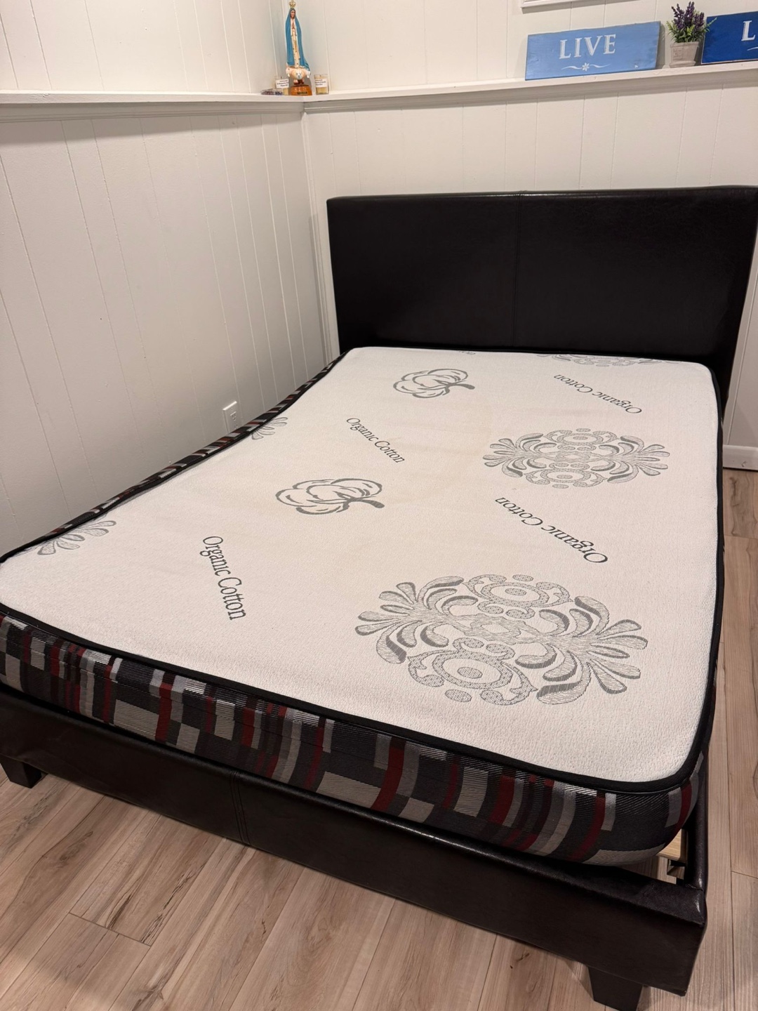 Double Bed Frame - Black Faux Leather - photo 3