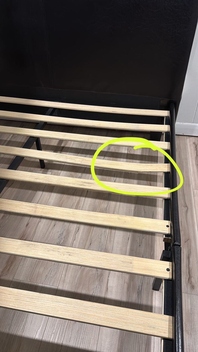 Double Bed Frame - Black Faux Leather - photo 5