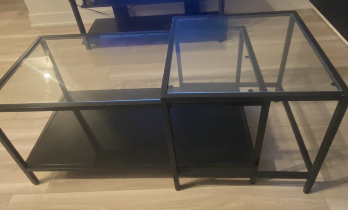 Glass Top Coffee Table Set