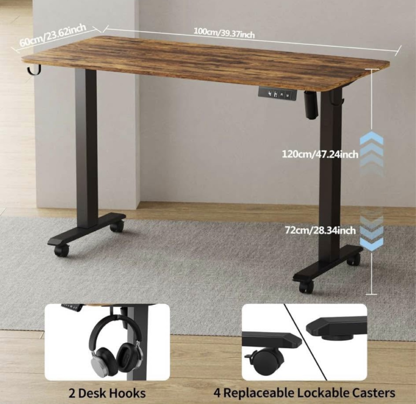 ELECTRIC Desk with Wood Top : height adjustable - photo 2