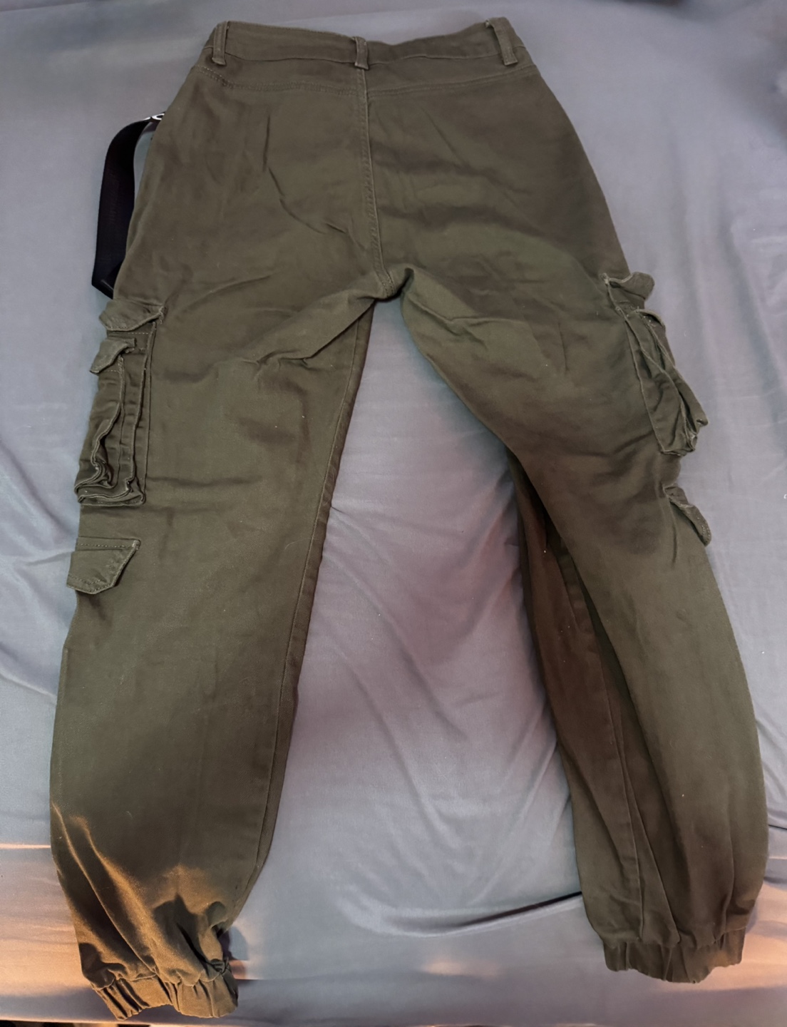 Women's Olive Green Cargo Pants with Drawstring - photo 2