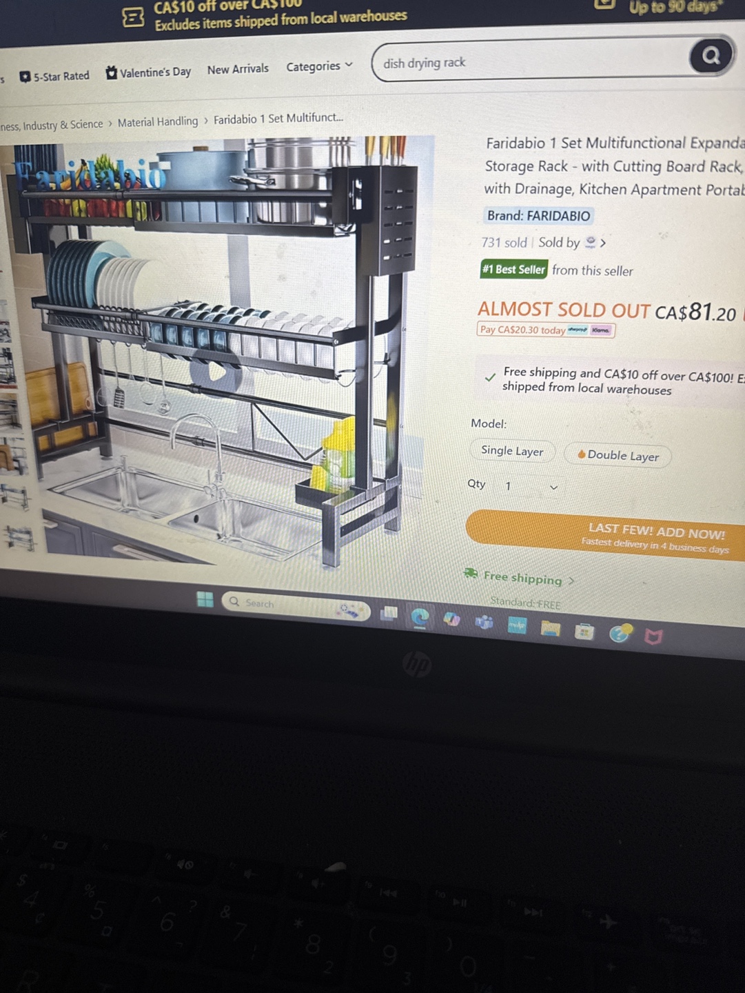 Brand New Faridabio Multifunctional Expandable Dish Drying Rack