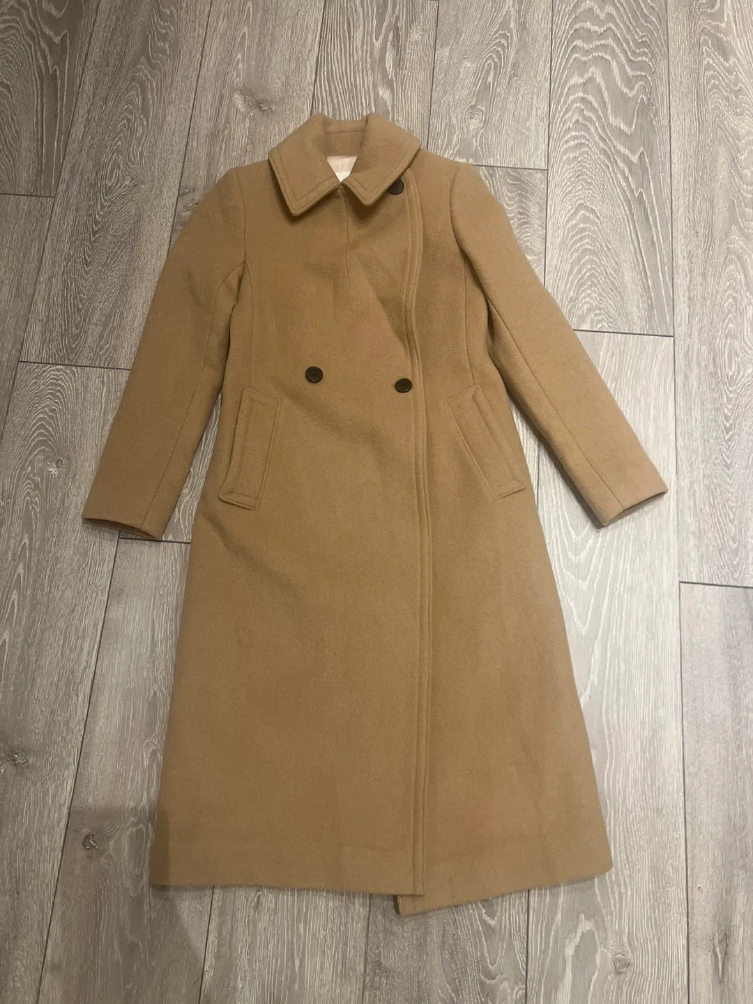 Club Monaco Camel Wool Coat - Size XS thumbnail