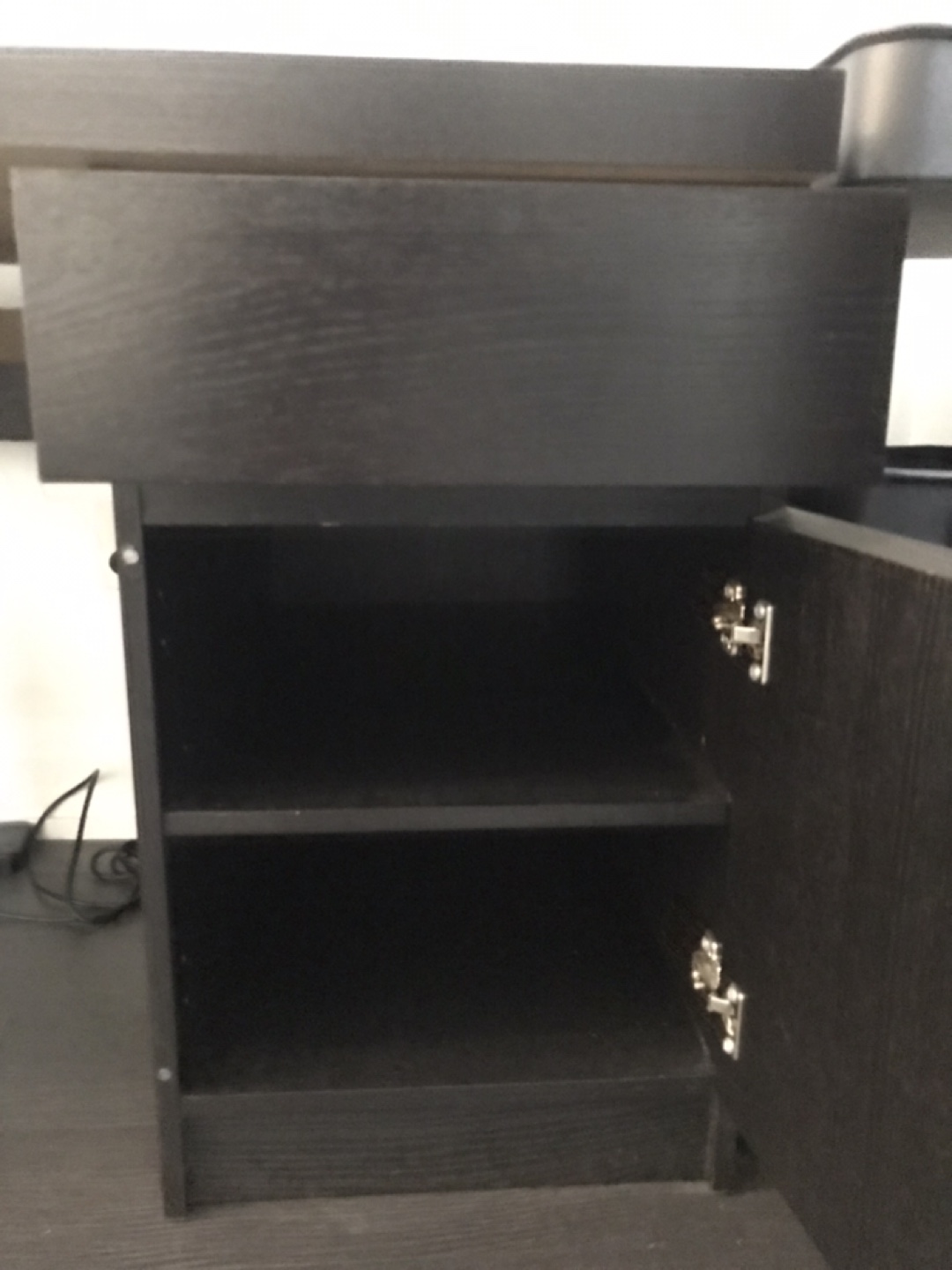 Black Desk with Drawer and Cabinet - photo 2