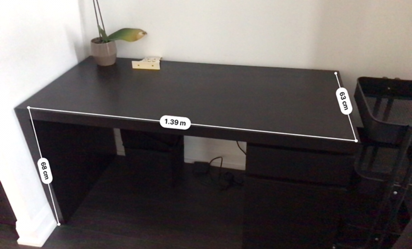Black Desk with Drawer and Cabinet - photo 4