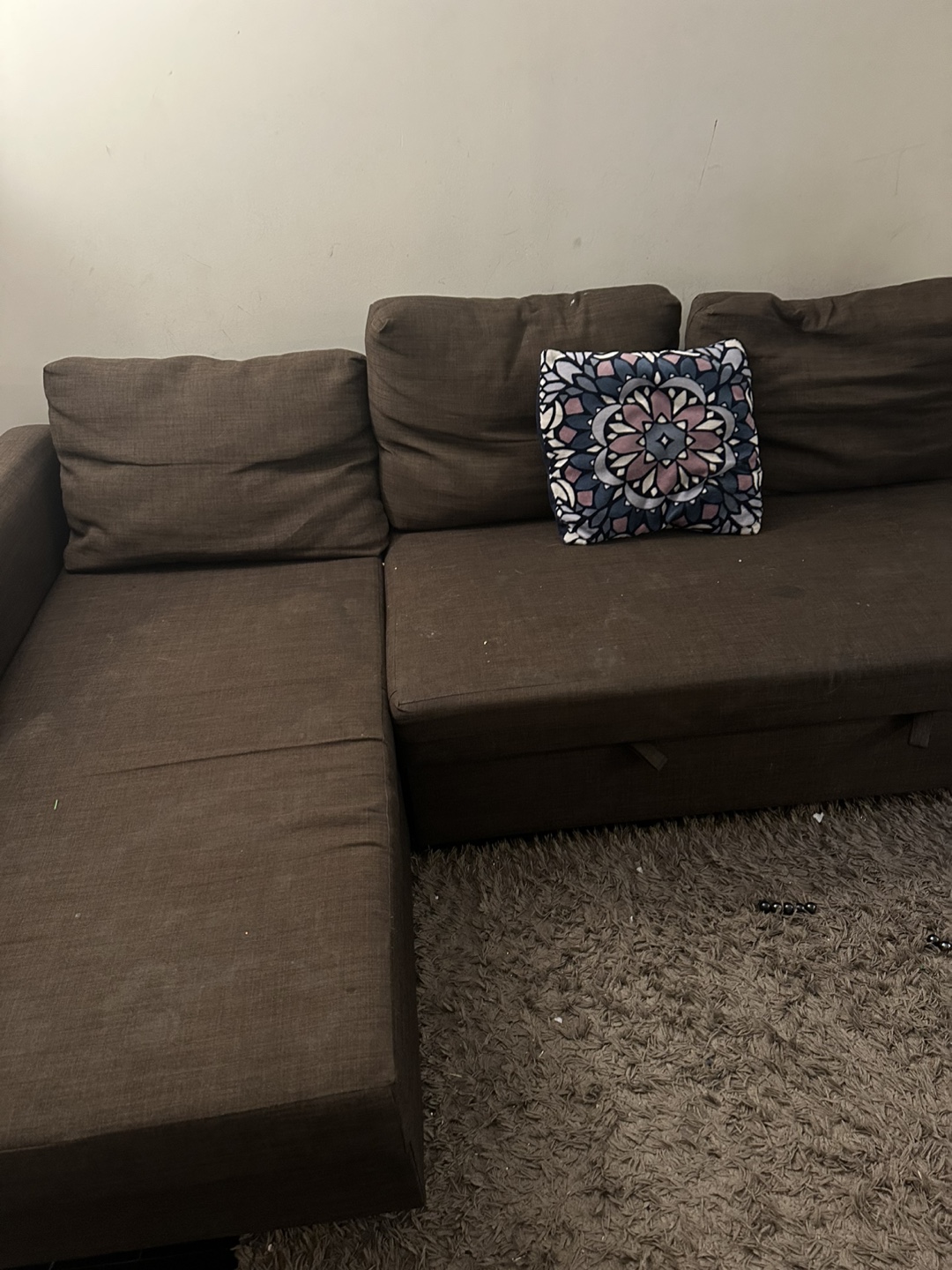 Brown IKEA Friheten Corner Sectional Sofa Bed