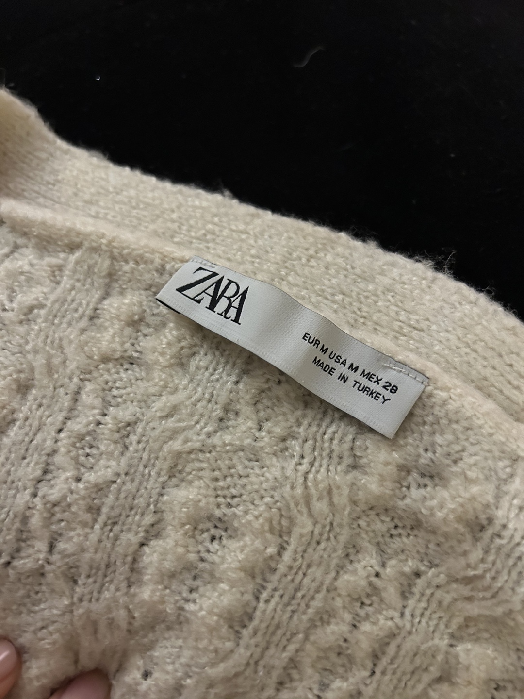 Cream Cable Knit Cardigan - Size M - photo 5