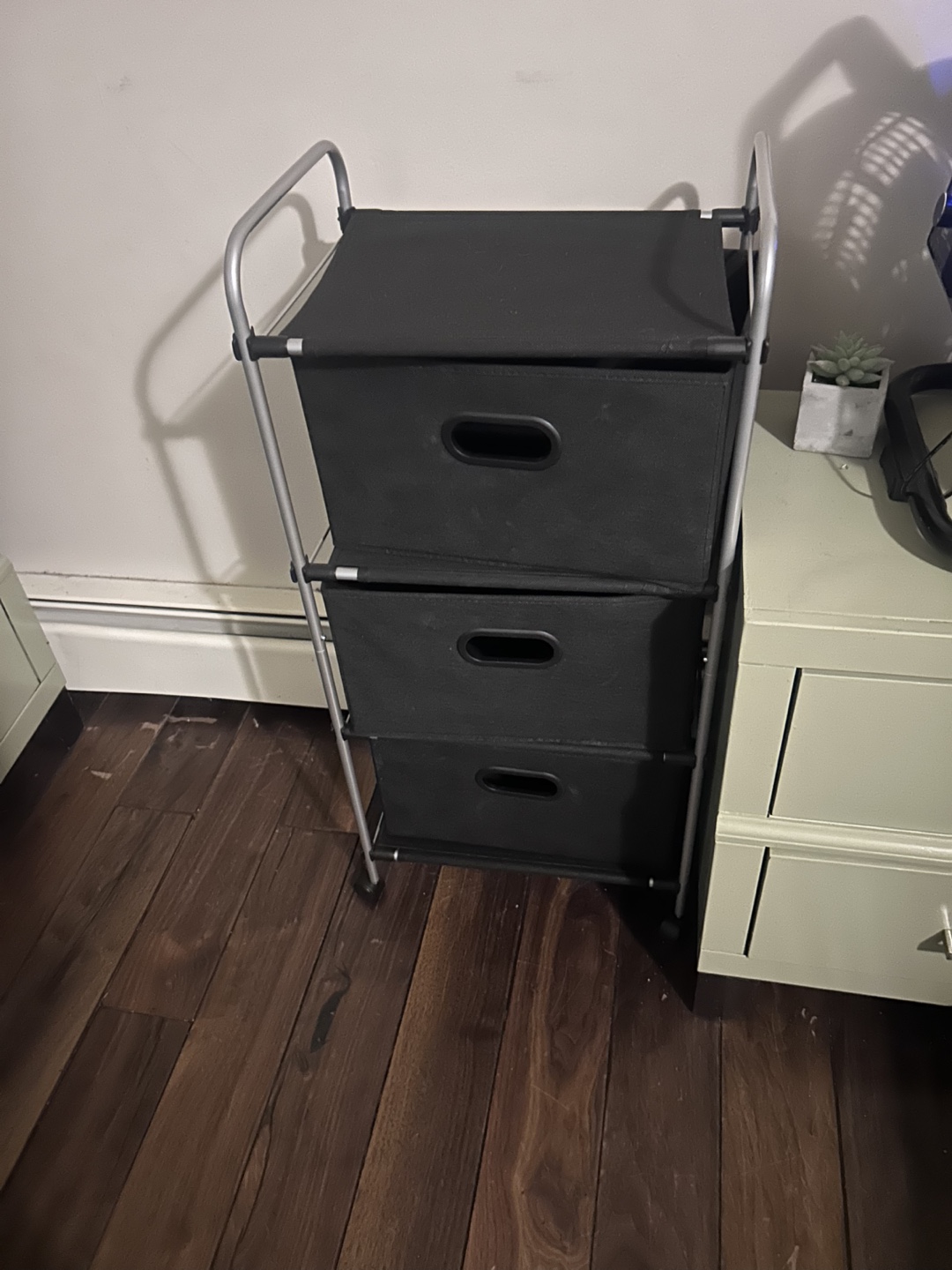 Three-Drawer Fabric Storage Cart
